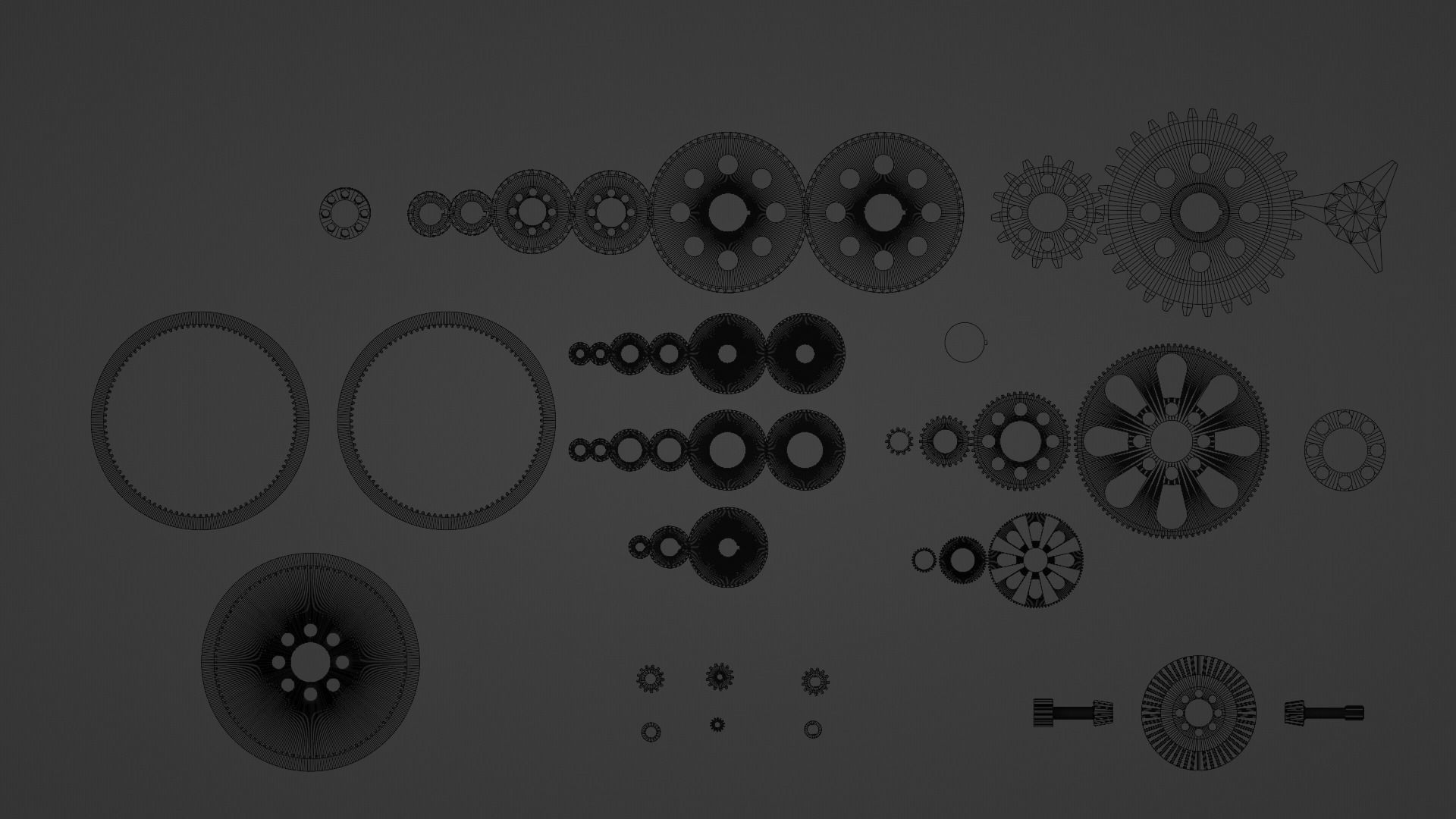 Gear Collection - 43 Gears Free low-poly 3D model_11