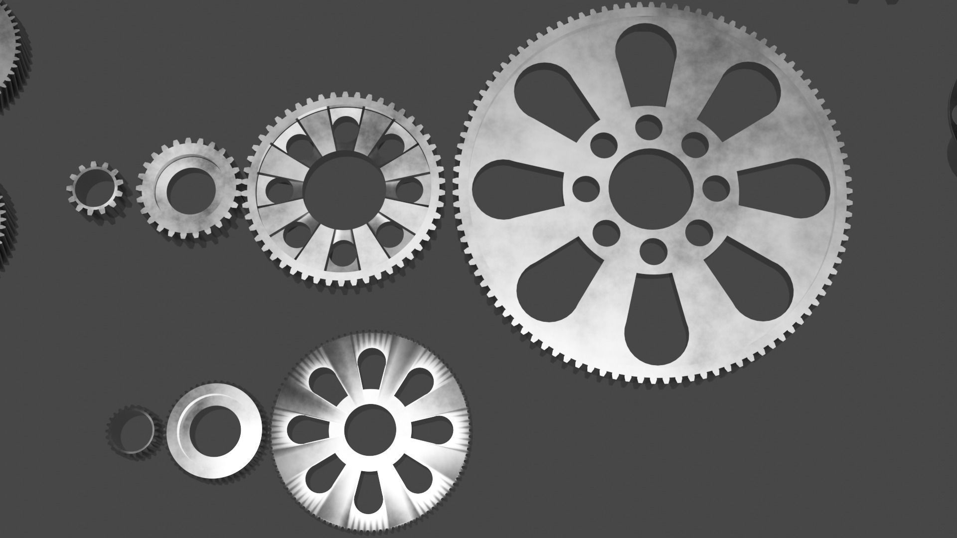 Gear Collection - 43 Gears Free low-poly 3D model_4