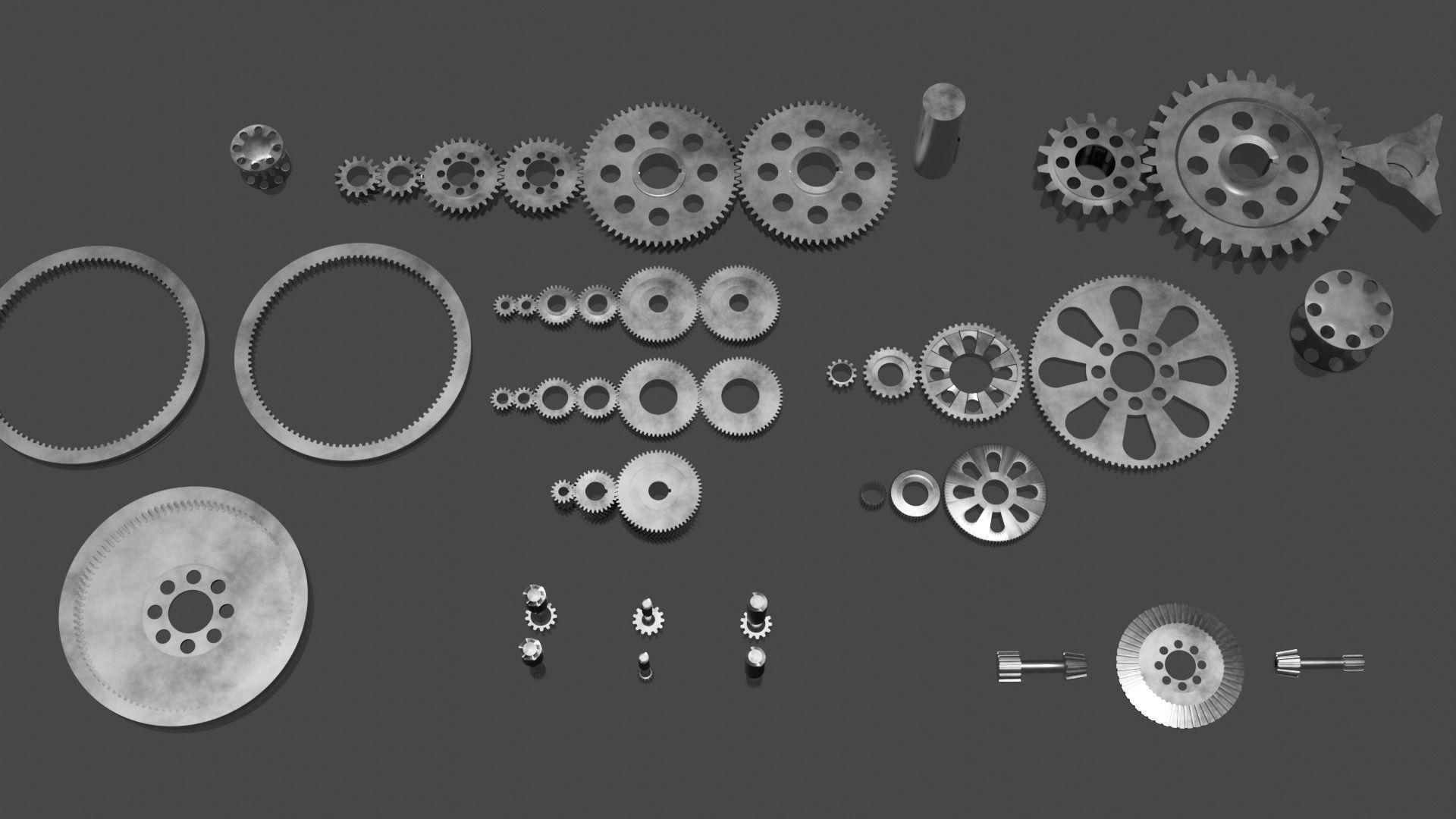 Gear Collection - 43 Gears Free low-poly 3D model_5