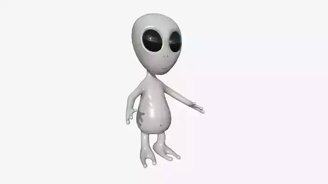 Cute Alien A11 Gray Black - Simple - Character Design Low-poly 3D model Cute Alien A11 Gray Black - Simple - Character Design Low-poly 3D model