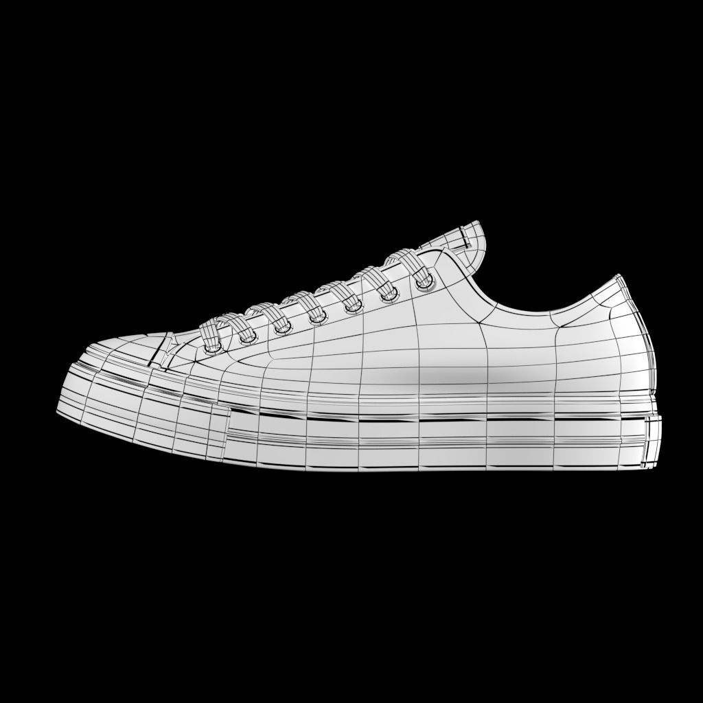 Converse Shoes - All Star Classic - Charcoal - Lowpoly 3D model Low-poly 3D model_16