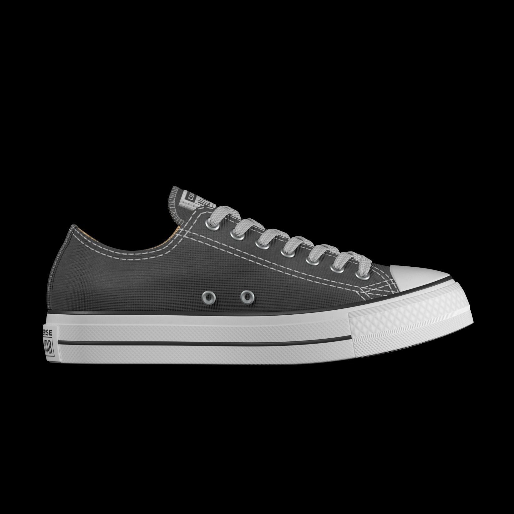 Converse Shoes - All Star Classic - Charcoal - Lowpoly 3D model Low-poly 3D model_5