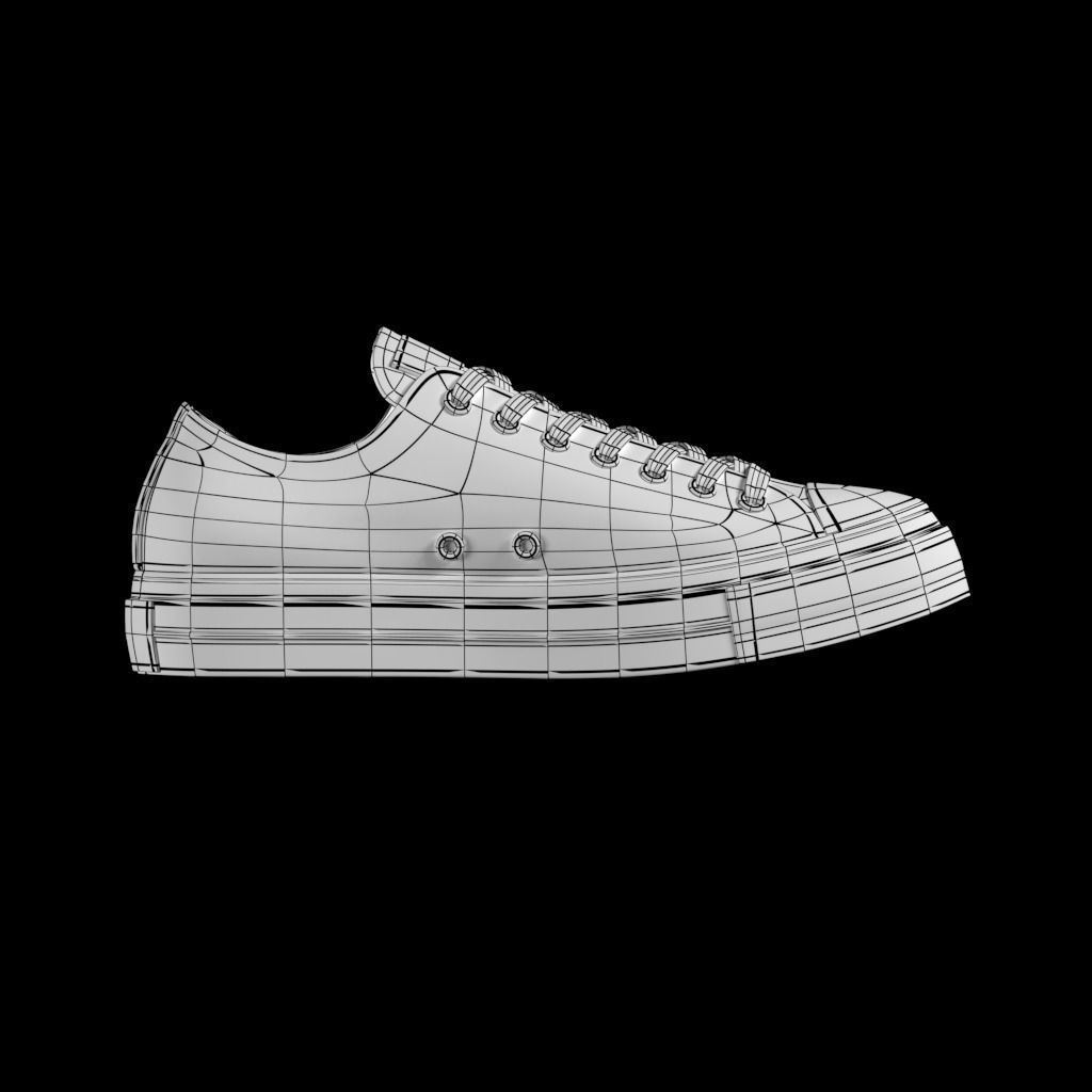 Converse Shoes - All Star Classic - Charcoal - Lowpoly 3D model Low-poly 3D model_15