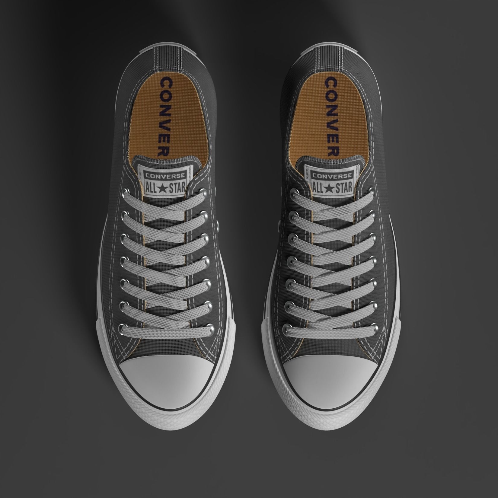 Converse Shoes - All Star Classic - Charcoal - Lowpoly 3D model Low-poly 3D model_2