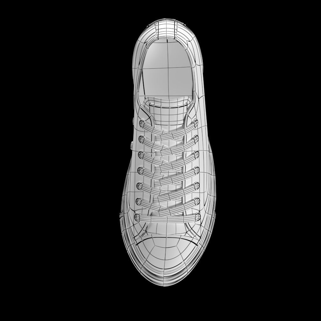 Converse Shoes - All Star Classic - Charcoal - Lowpoly 3D model Low-poly 3D model_18