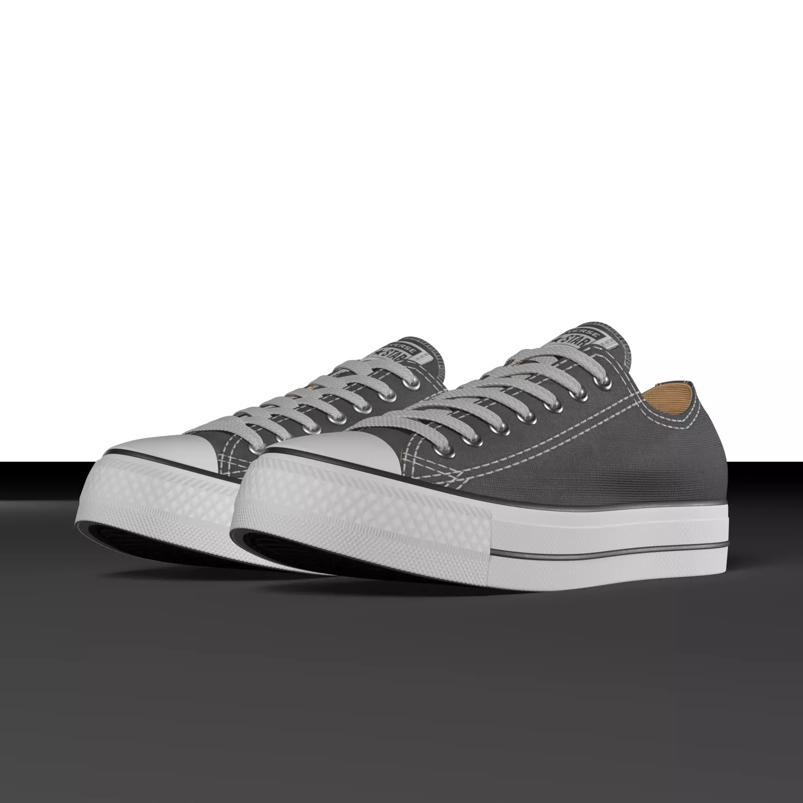 Converse Shoes - All Star Classic - Charcoal - Lowpoly 3D model Low-poly 3D model_0