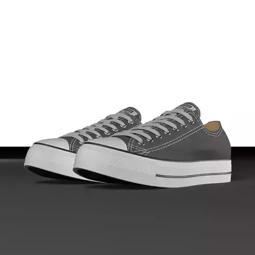 Converse Shoes - All Star Classic - Charcoal - Lowpoly 3D model Low-poly 3D model