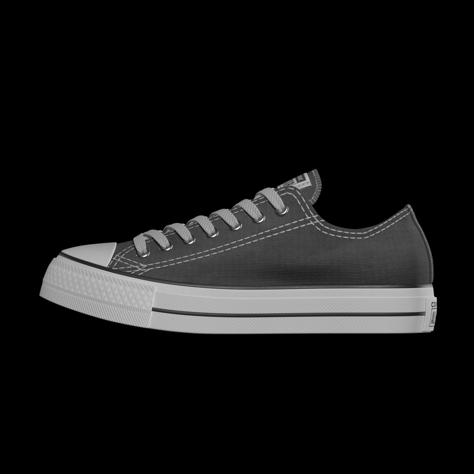 Converse Shoes - All Star Classic - Charcoal - Lowpoly 3D model Low-poly 3D model_4