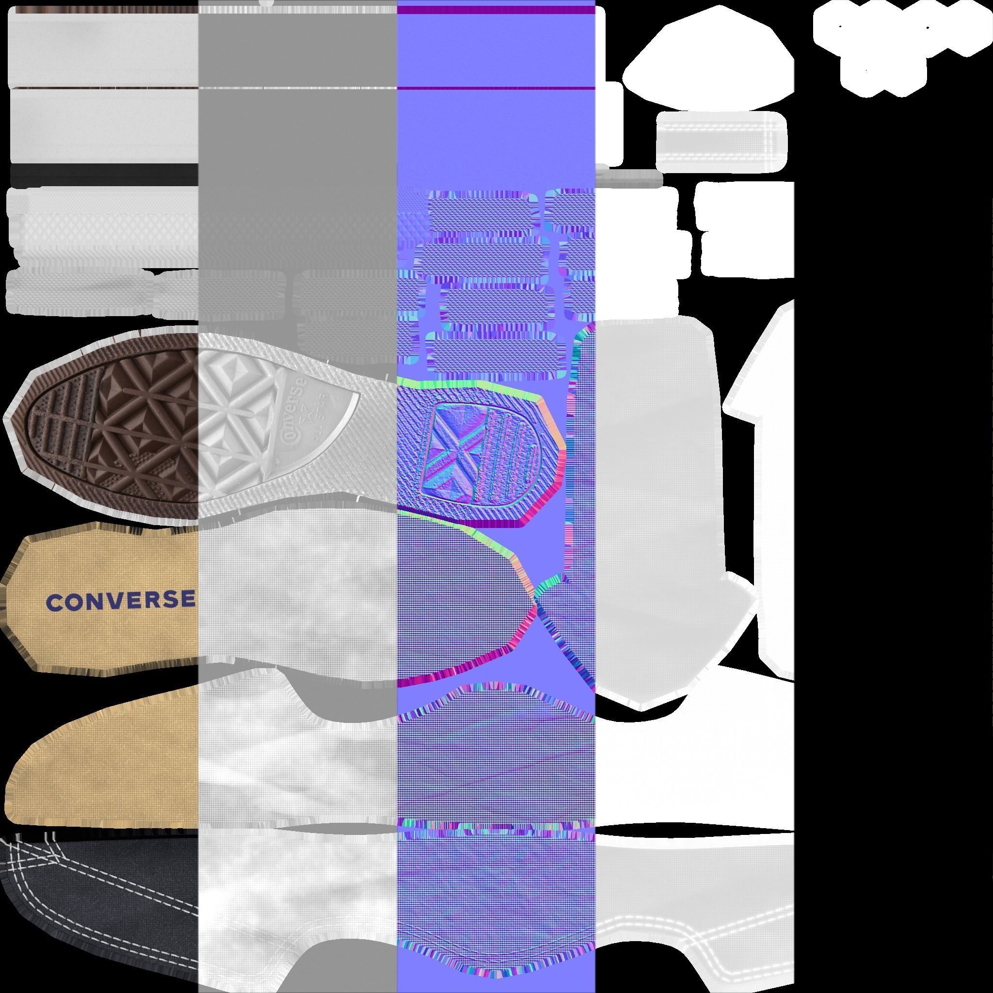 Converse Shoes - All Star Classic - Charcoal - Lowpoly 3D model Low-poly 3D model_22