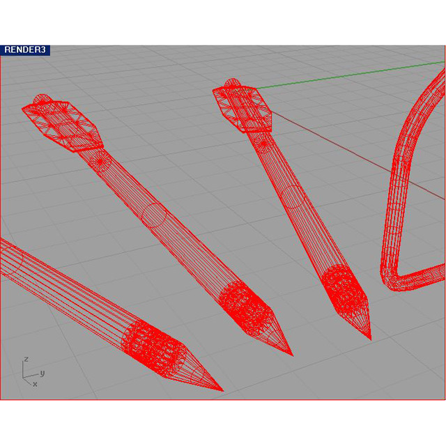 Crossbow bow and arrow with gun 3D model_13