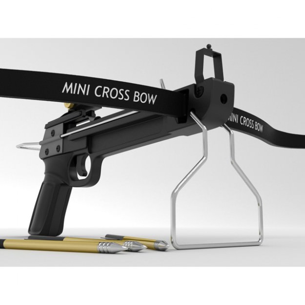 Crossbow bow and arrow with gun 3D model_4