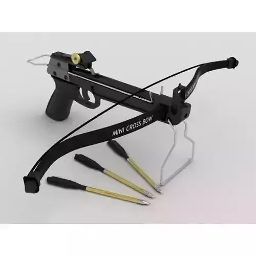 Crossbow bow and arrow with gun 3D model Crossbow bow and arrow with gun 3D model