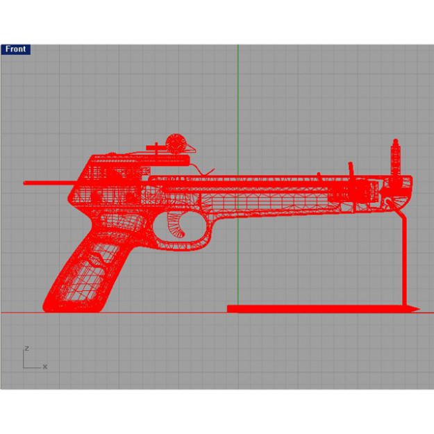 Crossbow bow and arrow with gun 3D model_11