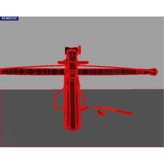 Crossbow bow and arrow with gun 3D model_10