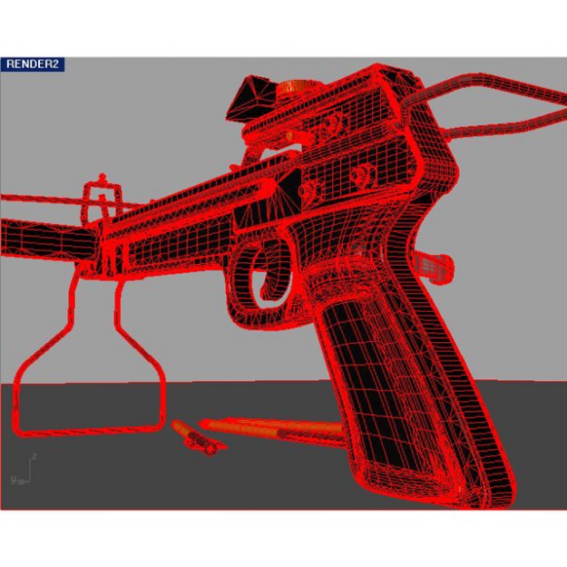 Crossbow bow and arrow with gun 3D model_9