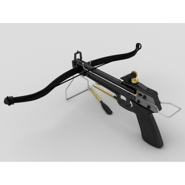 Crossbow bow and arrow with gun 3D model_2