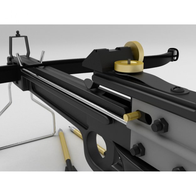 Crossbow bow and arrow with gun 3D model_5