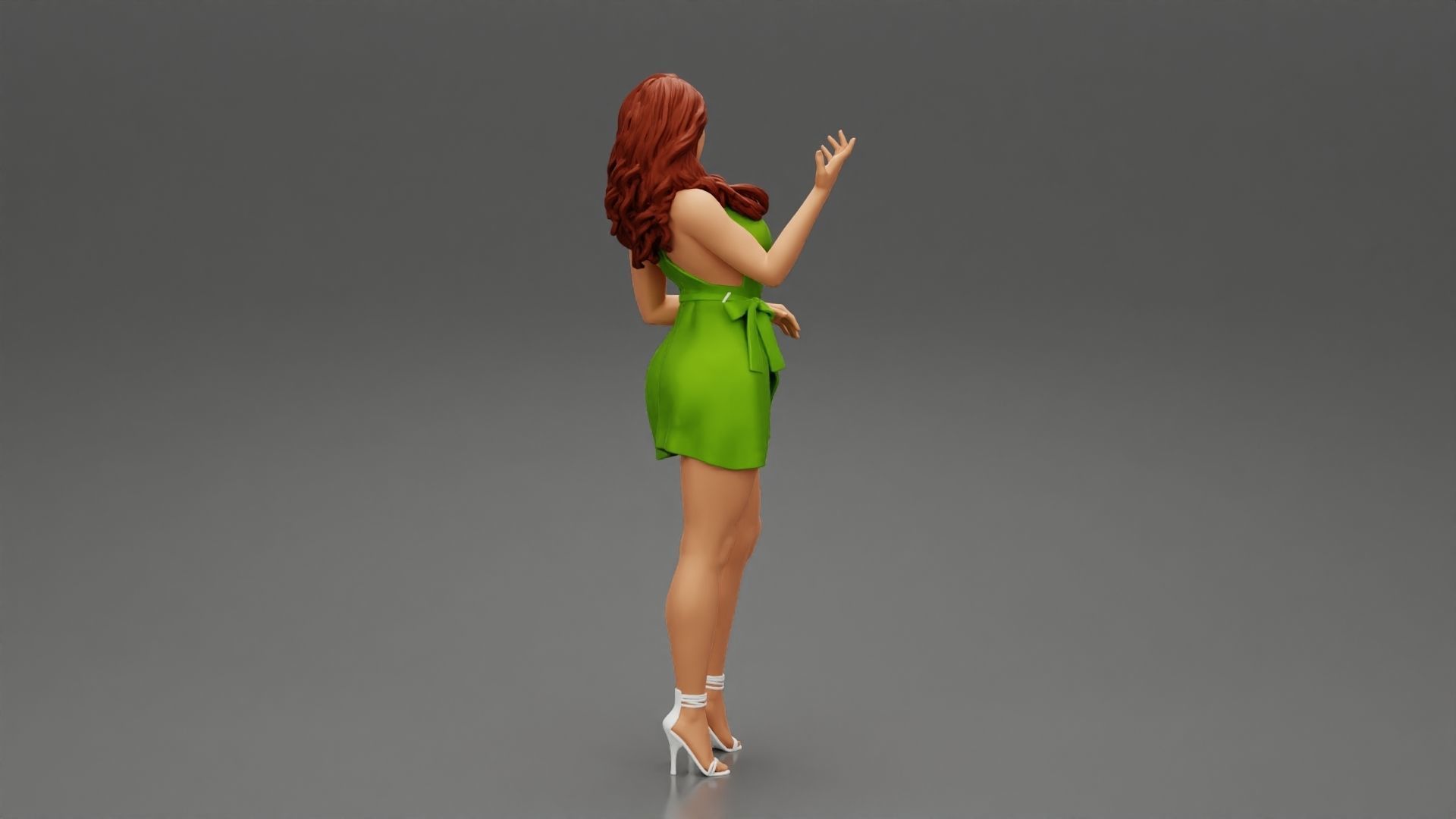 Beautiful Fashion model wearing dress 3D print model_2