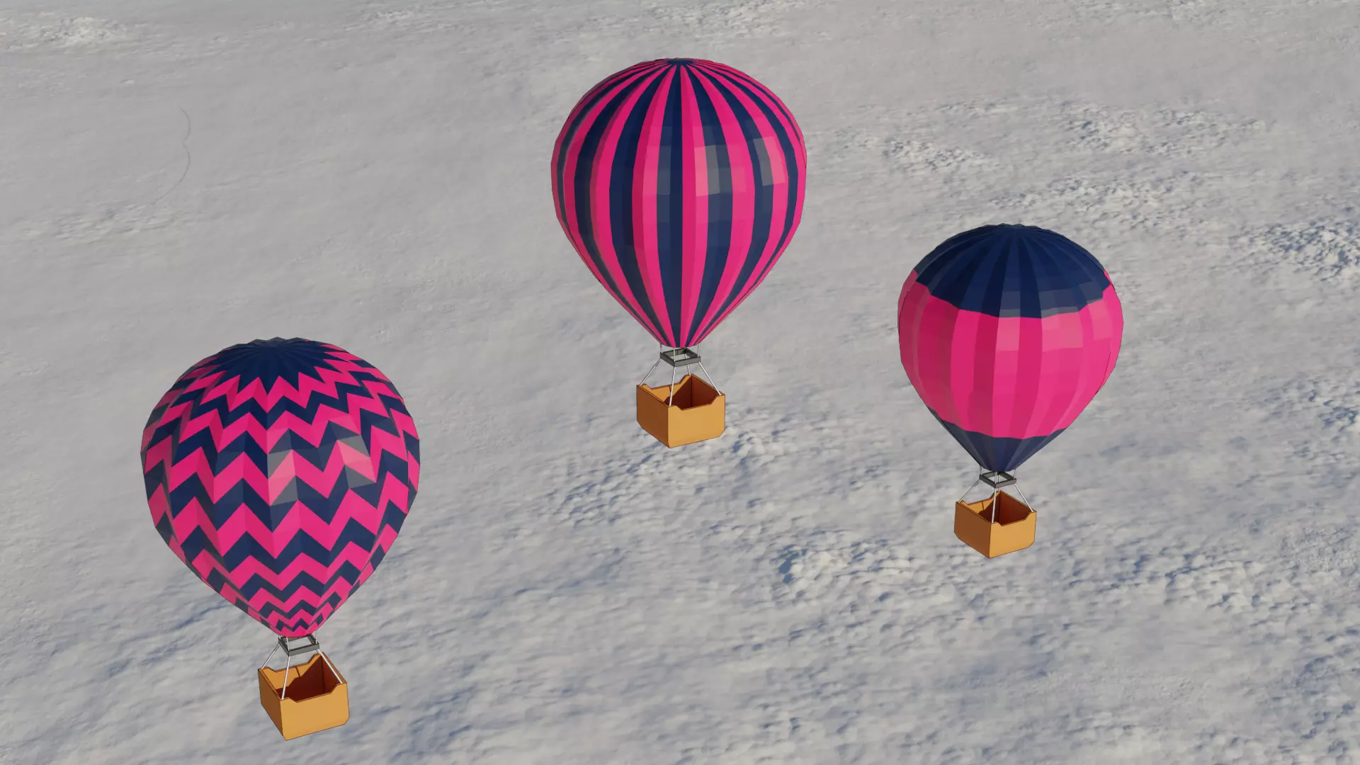 Low poly hot air balloon Low-poly 3D model