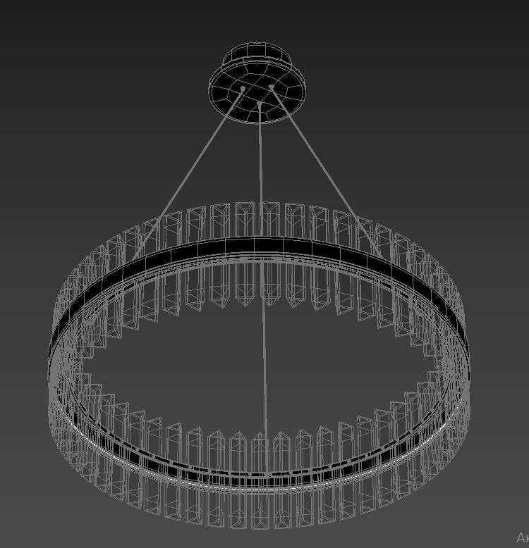 GOLD CRYSTAL CHANDELIER 3D model_4