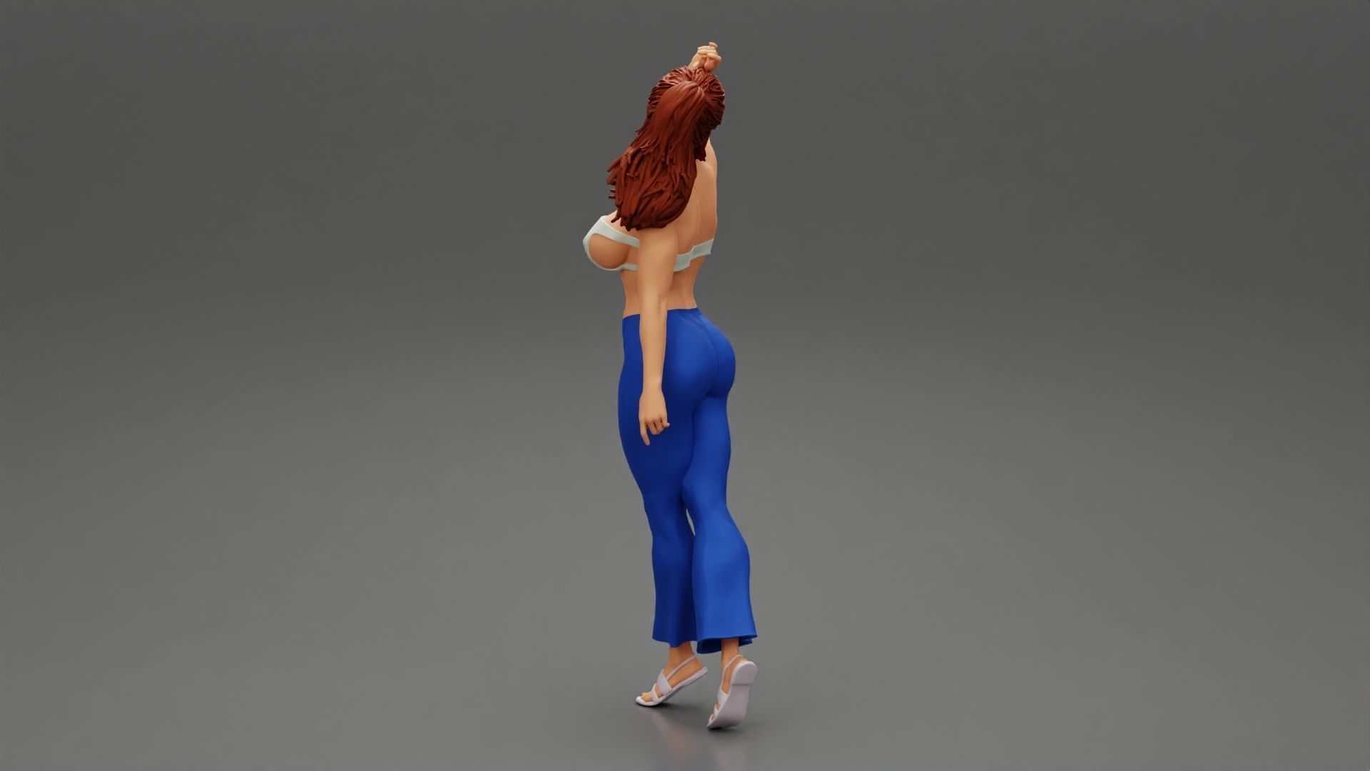 Beautiful Girl Wearing Pants And A Bra 3D print model_4
