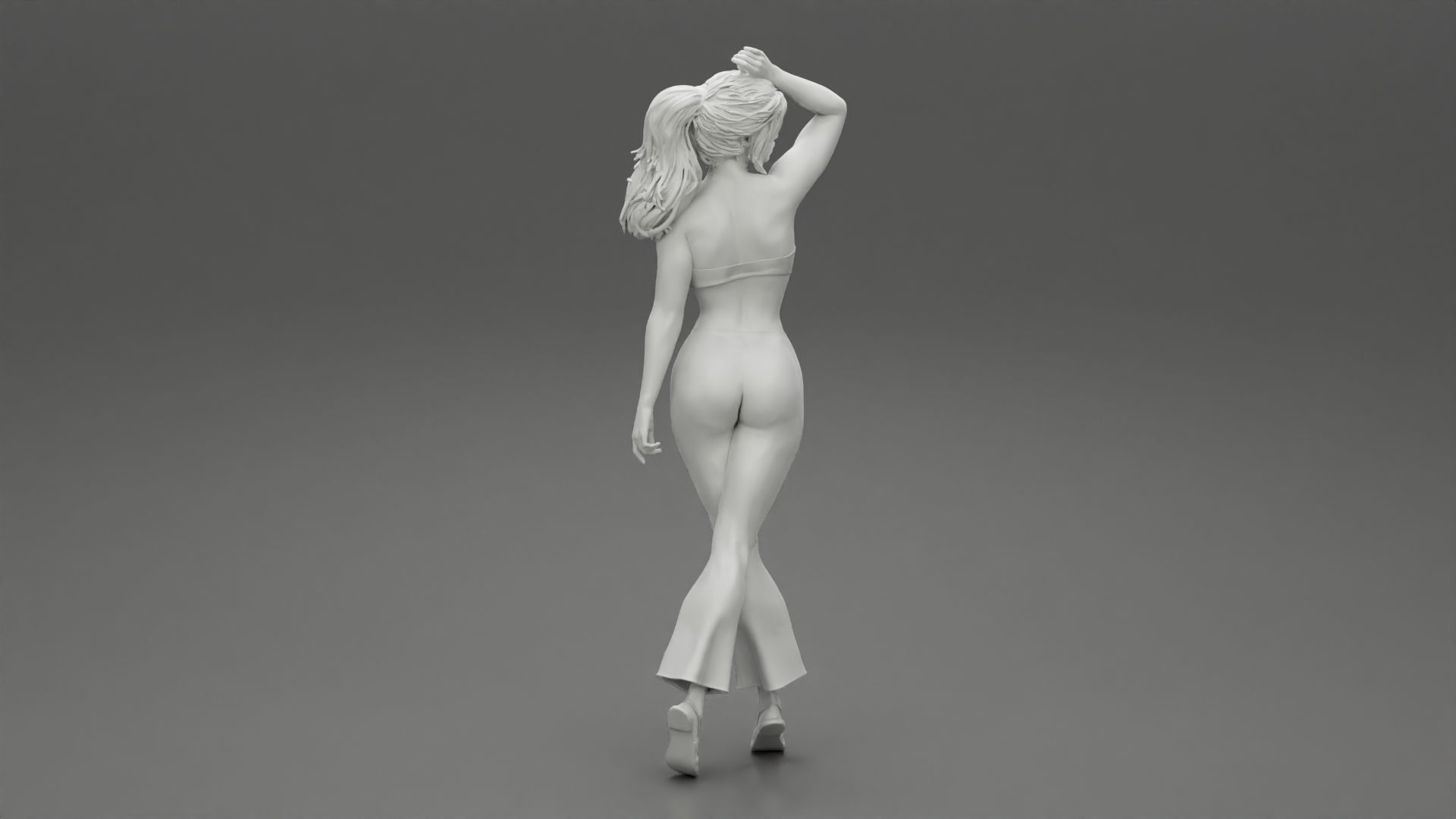 Beautiful Girl Wearing Pants And A Bra 3D print model_9