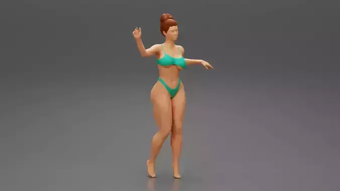 Woman Summer Fashion With Hot Body In bun hairstyles