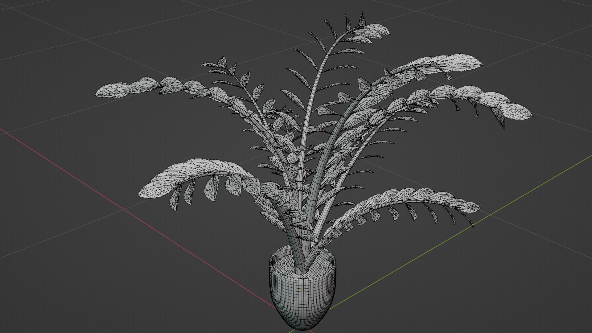 ZZ Plant Low-poly 3D model_9