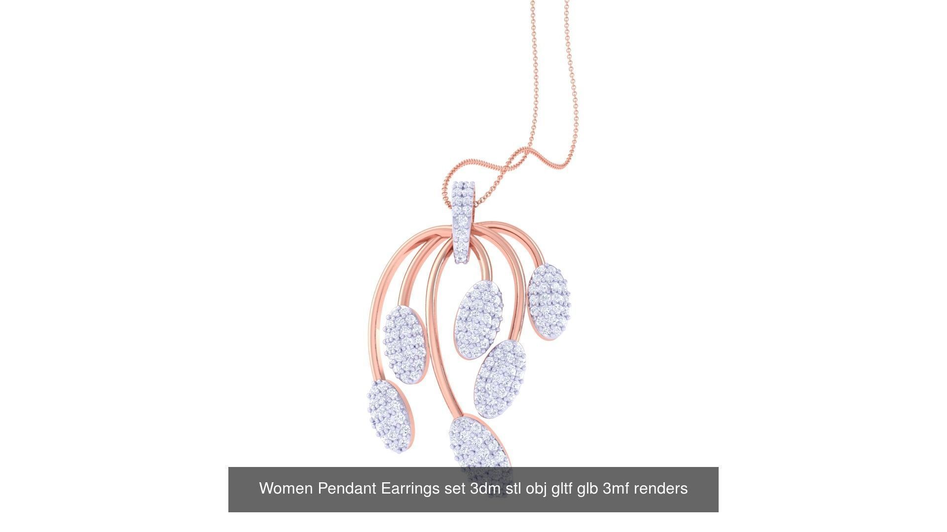 40 Women Pendant Earrings set 3dm stl obj gltf glb 3D Model Collection_5