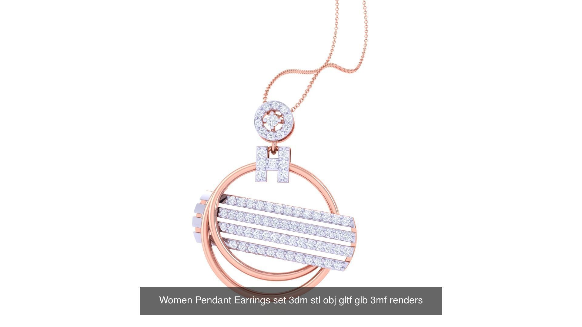 40 Women Pendant Earrings set 3dm stl obj gltf glb 3D Model Collection_2