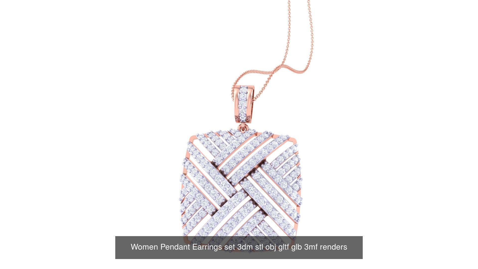 40 Women Pendant Earrings set 3dm stl obj gltf glb 3D Model Collection_38