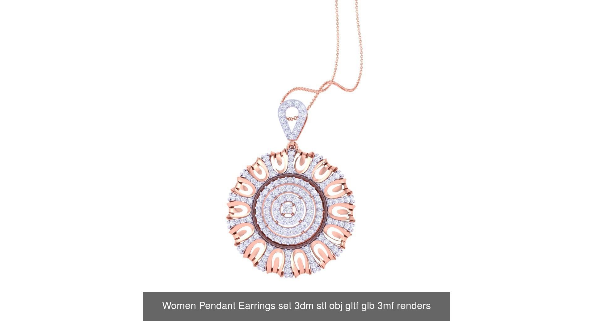 40 Women Pendant Earrings set 3dm stl obj gltf glb 3D Model Collection_20