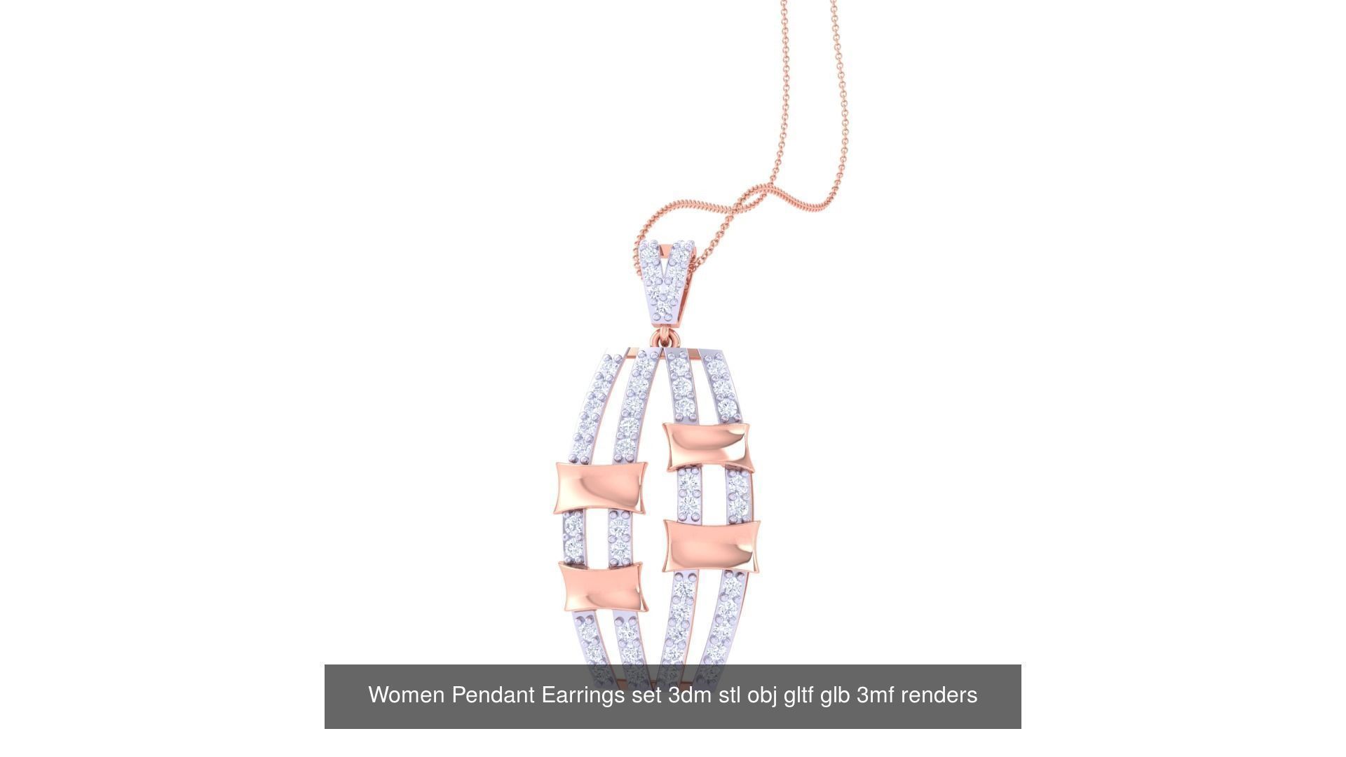 40 Women Pendant Earrings set 3dm stl obj gltf glb 3D Model Collection_33