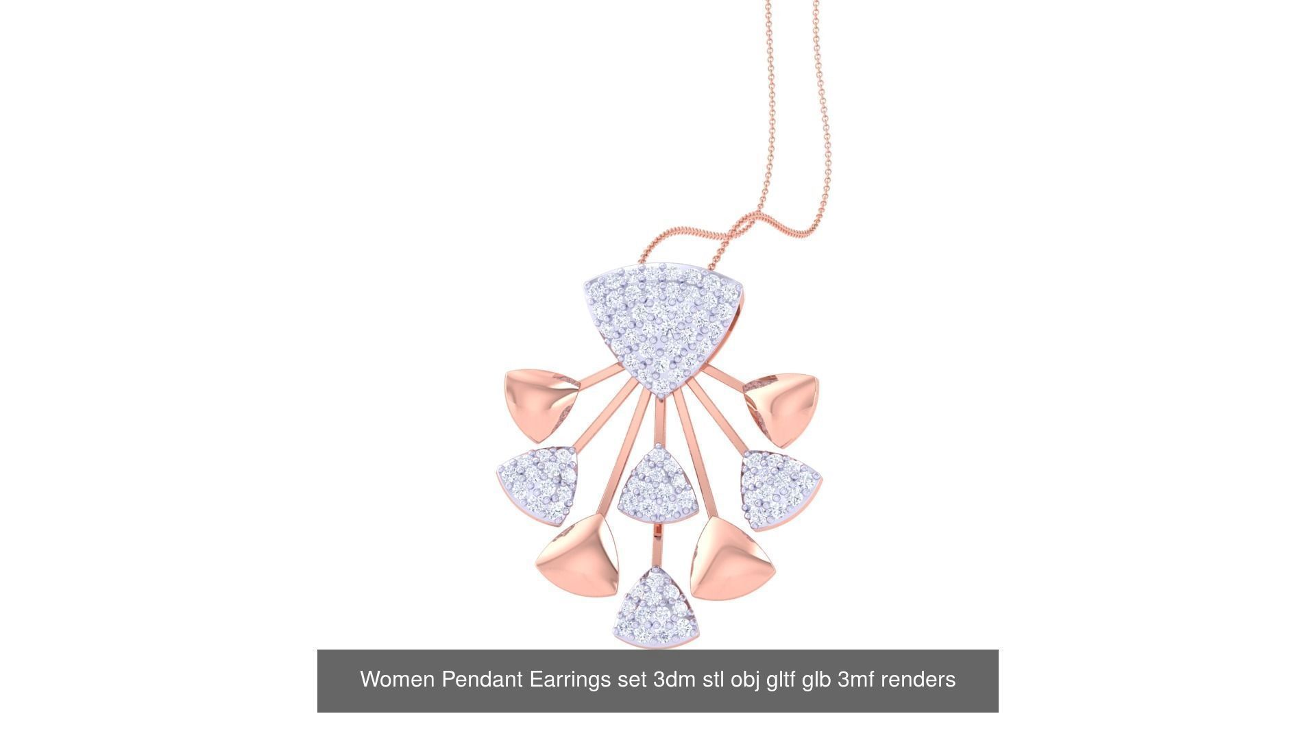 40 Women Pendant Earrings set 3dm stl obj gltf glb 3D Model Collection_32