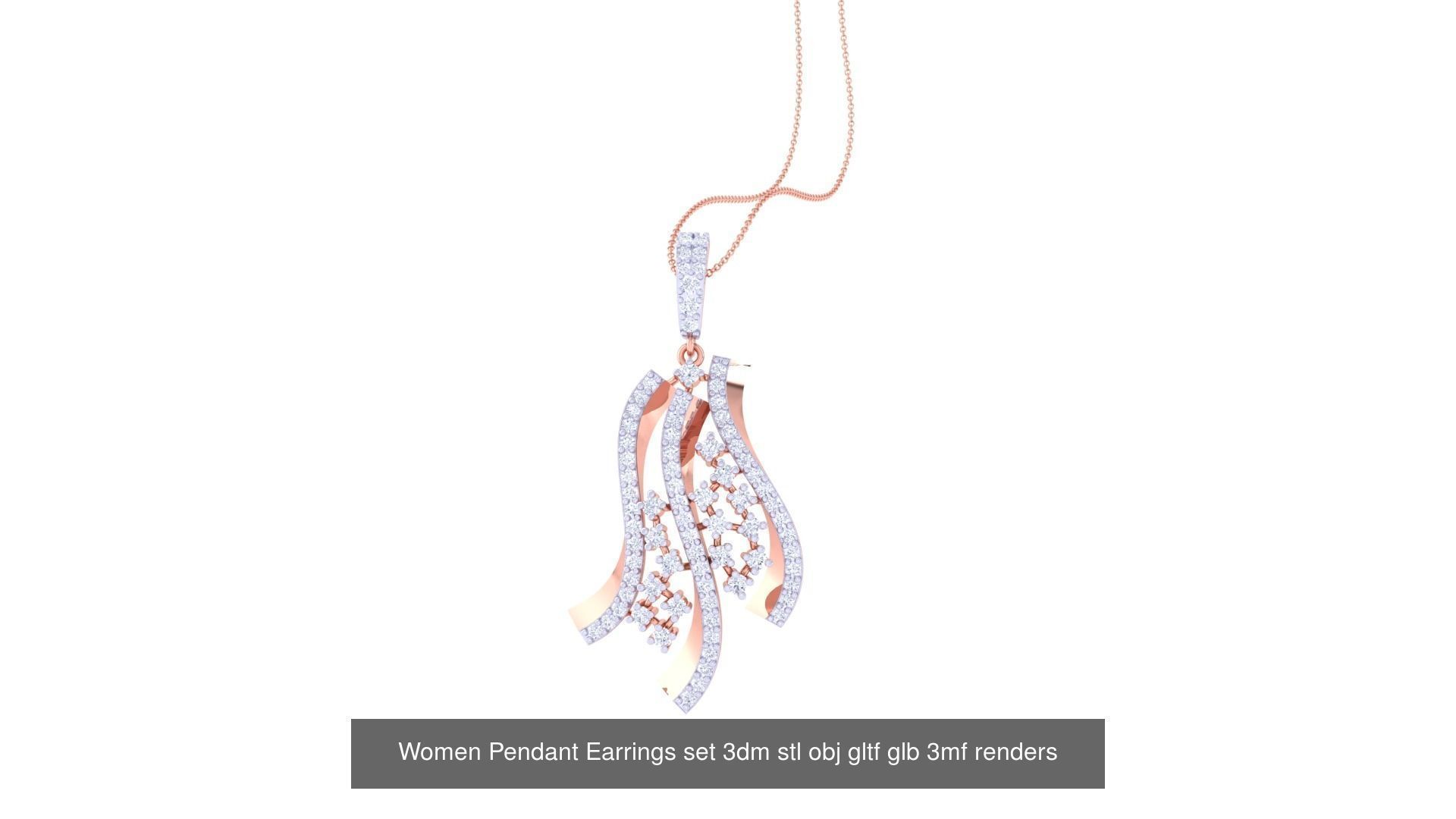 40 Women Pendant Earrings set 3dm stl obj gltf glb 3D Model Collection_14