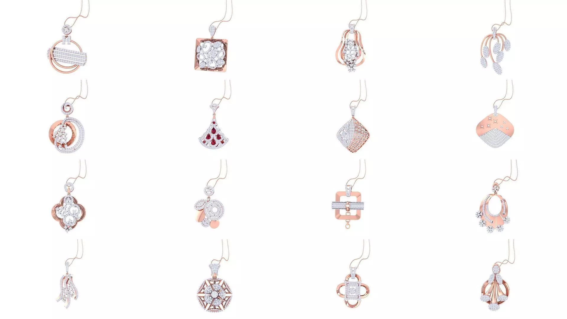 40 Women Pendant Earrings set 3dm stl obj gltf glb 3D Model Collection_0