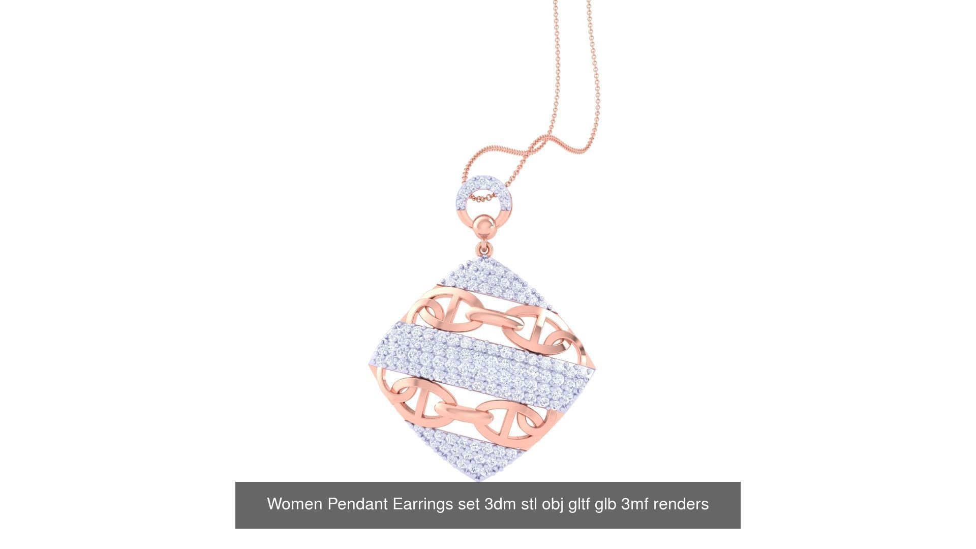 40 Women Pendant Earrings set 3dm stl obj gltf glb 3D Model Collection_37