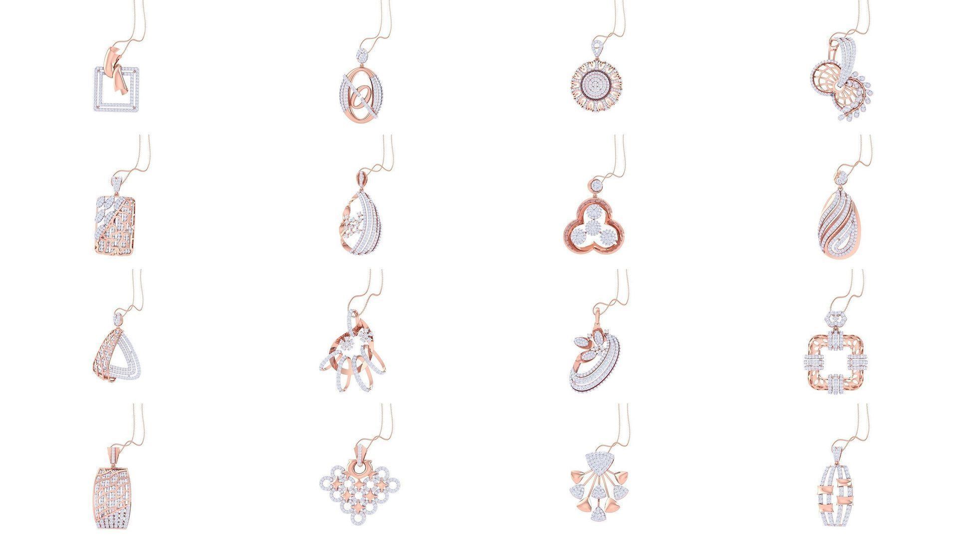 40 Women Pendant Earrings set 3dm stl obj gltf glb 3D Model Collection_1