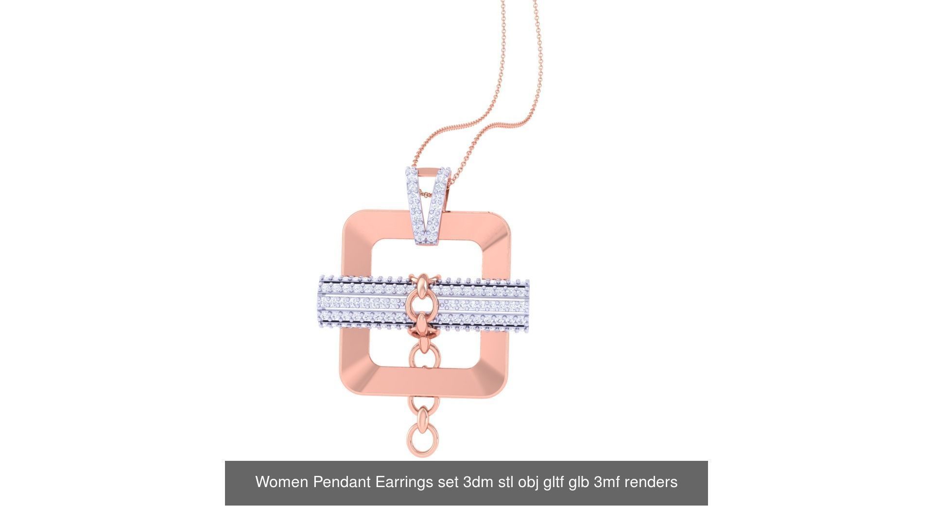 40 Women Pendant Earrings set 3dm stl obj gltf glb 3D Model Collection_12