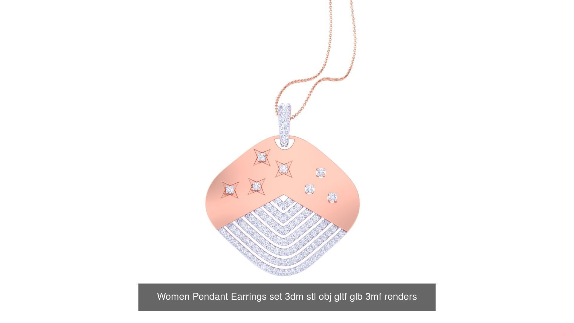 40 Women Pendant Earrings set 3dm stl obj gltf glb 3D Model Collection_9