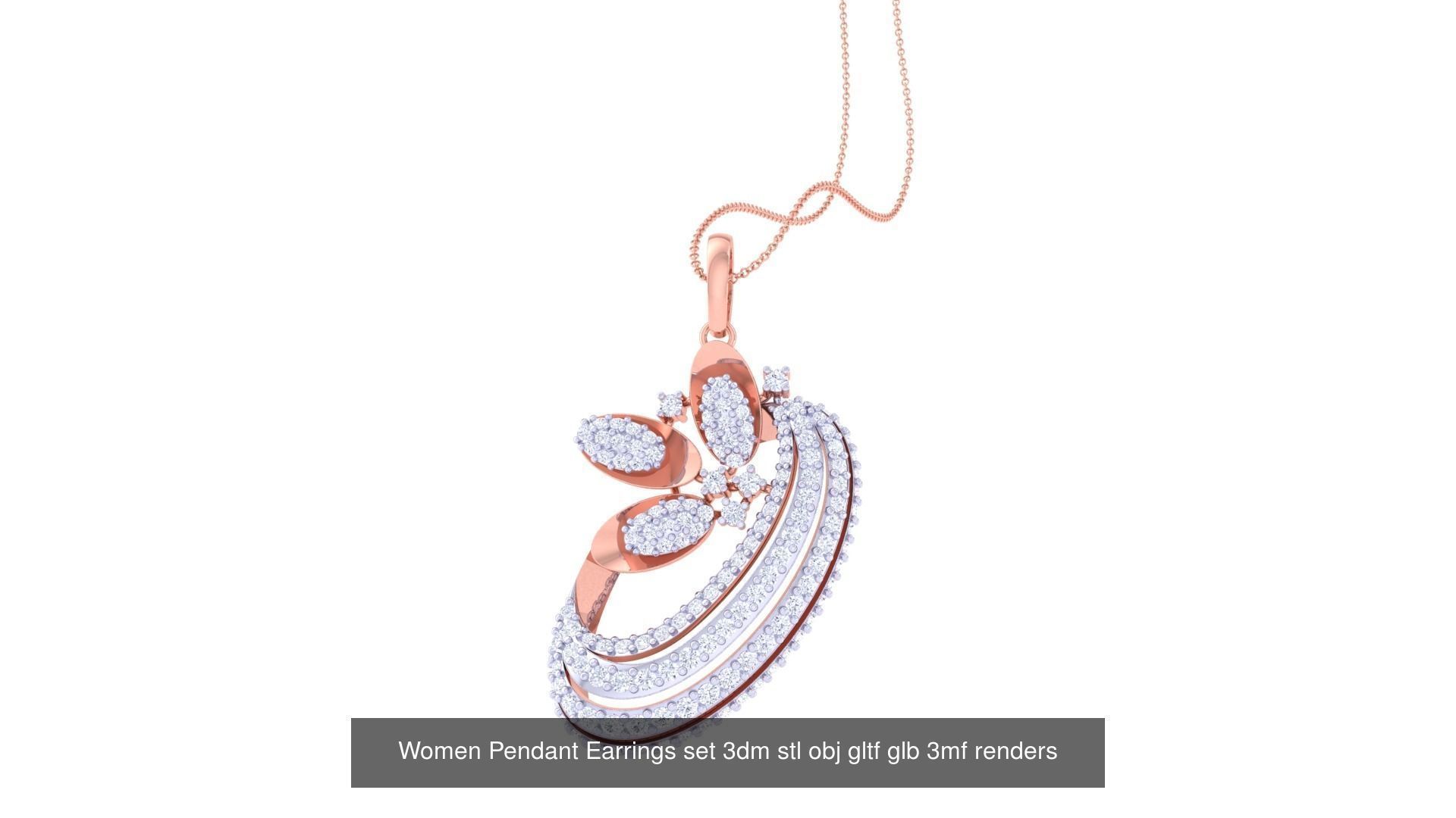 40 Women Pendant Earrings set 3dm stl obj gltf glb 3D Model Collection_28