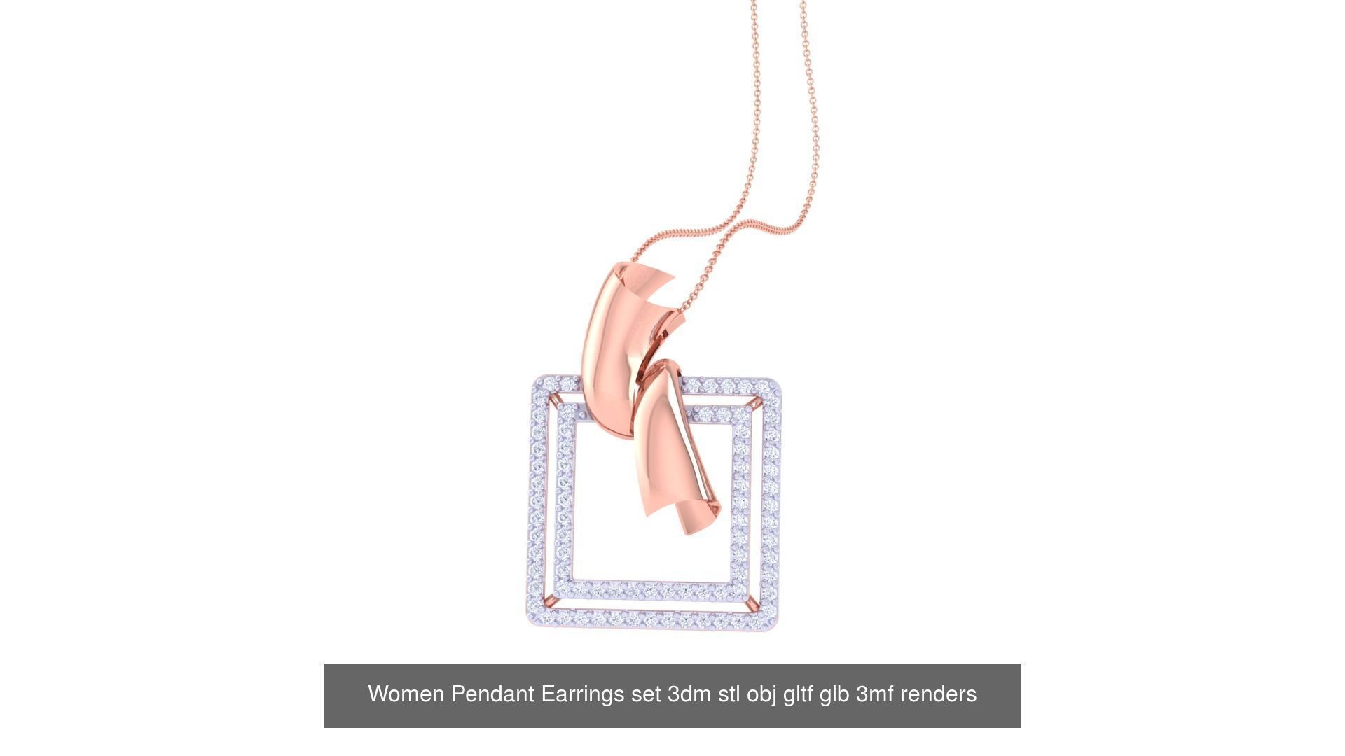 40 Women Pendant Earrings set 3dm stl obj gltf glb 3D Model Collection_18