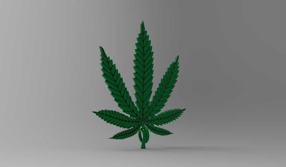 marijuana pendant 3D print model_2