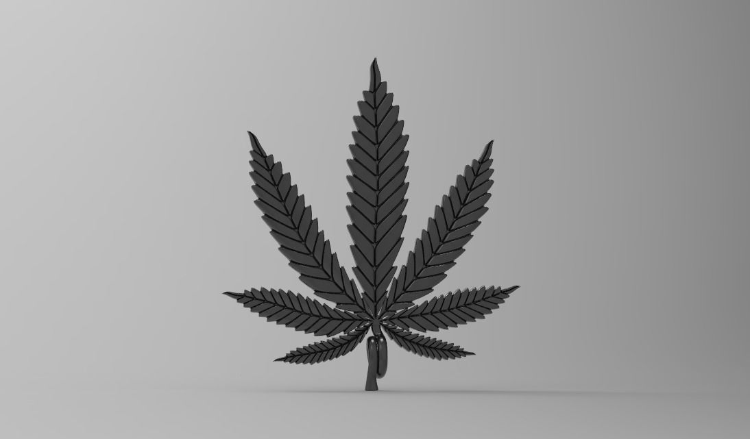 marijuana pendant 3D print model_3
