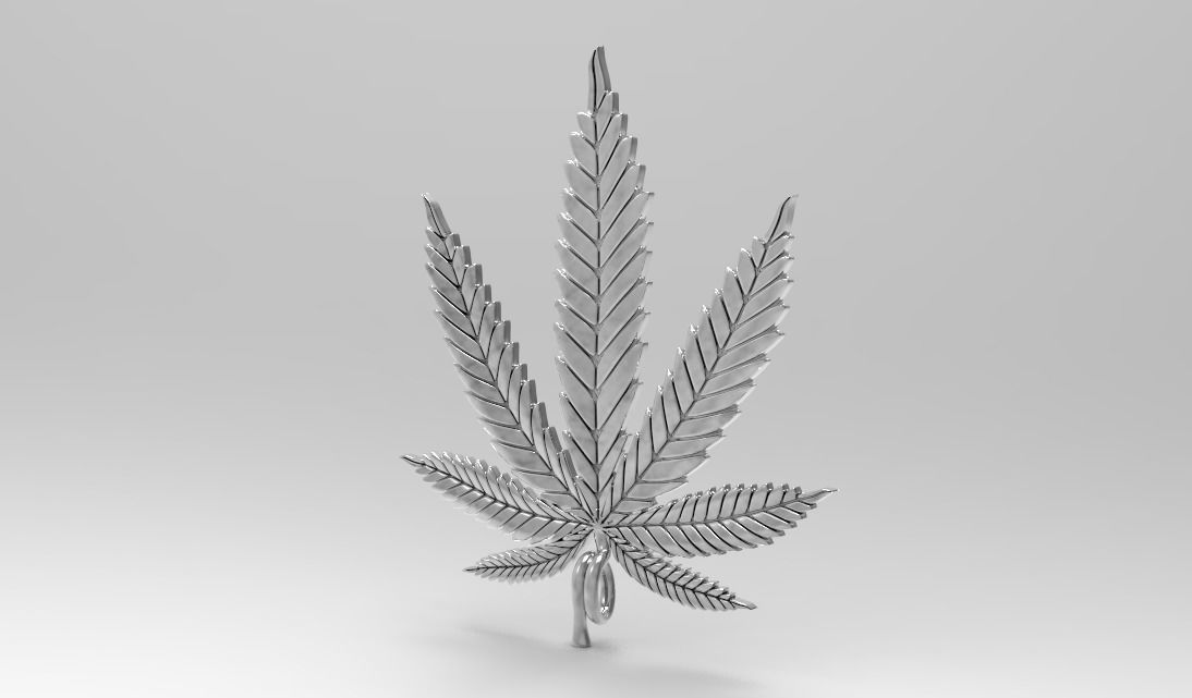 marijuana pendant 3D print model_9