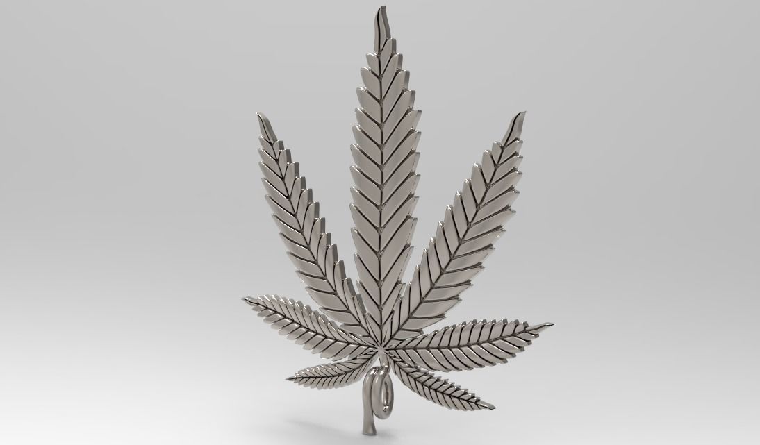 marijuana pendant 3D print model_10