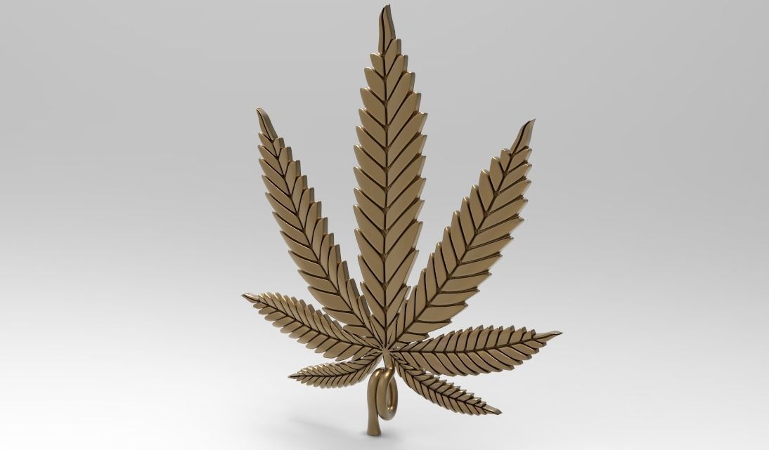 marijuana pendant 3D print model_7