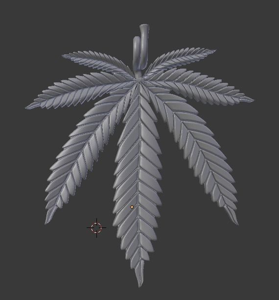 marijuana pendant 3D print model_1