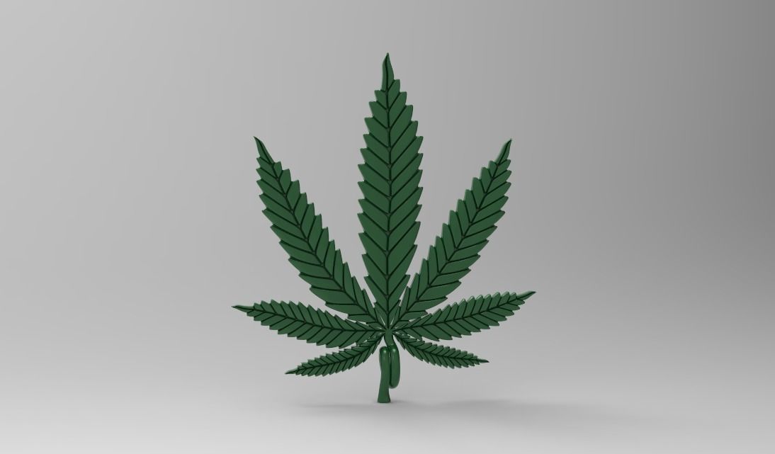 marijuana pendant 3D print model_5