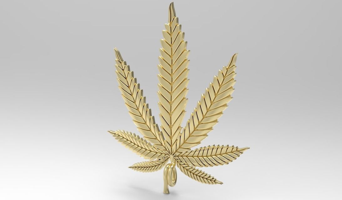marijuana pendant 3D print model_8